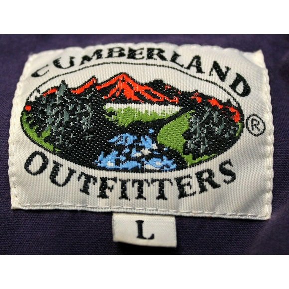 Cumberland Outfitters Button Down Shirt Purple White Mens Size L Pockets Snaps - Picture 7 of 7